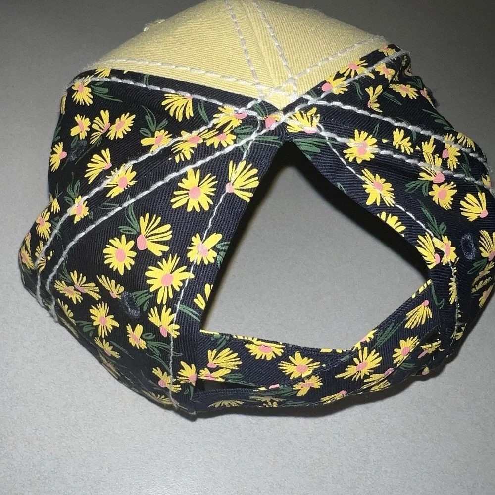 Kids John Deere Yellow Floral Print Baseball Cap Toddler One Size Snapback